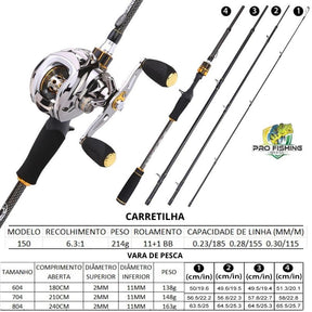 Super KIT de Pesca Importado Carretilha + Vara Importada Sougayilang + Frete Grátis