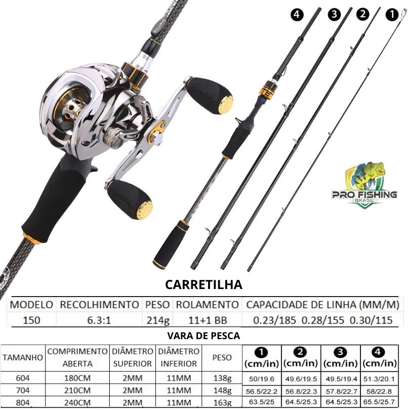 Super KIT de Pesca Importado Carretilha + Vara Importada Sougayilang + Frete Grátis