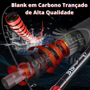 Nova Vara de Carretilha Snake Carbon Sougayilang - 1.98m - 4 Partes - Frete Grátis