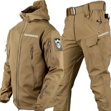 Conjunto Jaqueta Impermeável Militar com Proteção UV + Calça de Pesca Tática