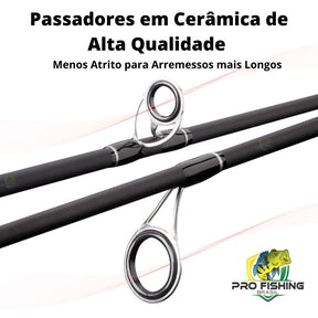 Nova Vara de Molinete em Carbono GRANDMASTER Fast Action 5-15LB - 2 Partes