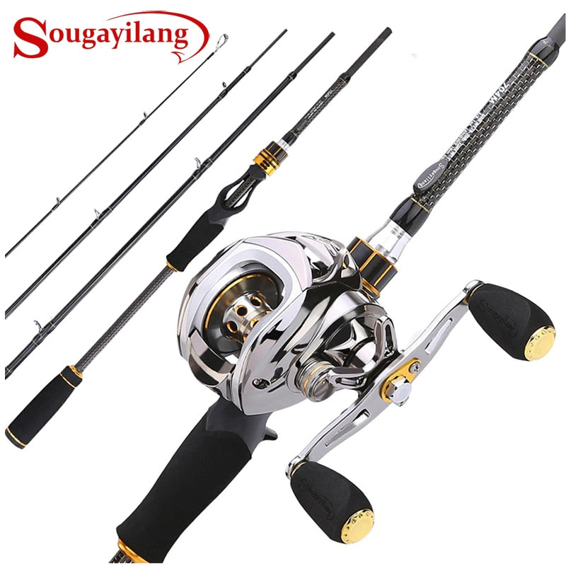 Super KIT de Pesca Importado Carretilha + Vara Importada Sougayilang + Frete Grátis