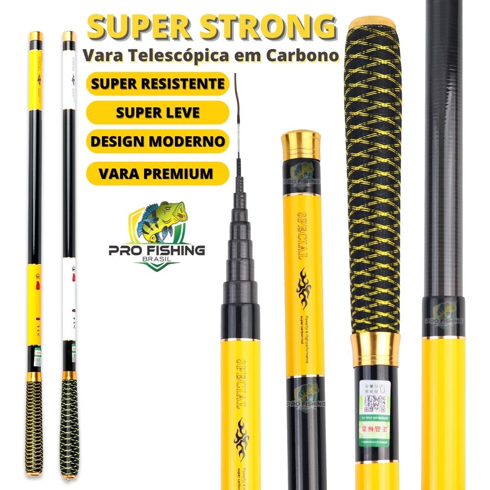 Nova Vara Telescópica SUPER STRONG ULTRALIGHT SPECIAL - Tamanhos: 2.7M/3.6M/4.5M/5.4M/6.3M/7.2M